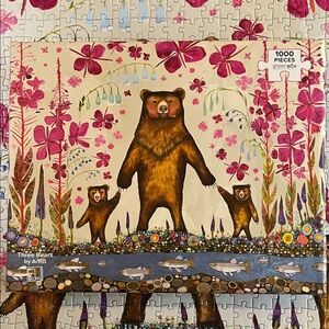 🧩 1000 piece Green Box “Three Bears” Artpiece by Eli Halpin. Complete.